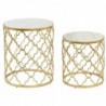 Side table DKD Home Decor Silver Metal White Marble (48 x 48 x 57 cm) (2 pcs) (40 x 40 x 46 cm) - Article for the home at wholesale prices