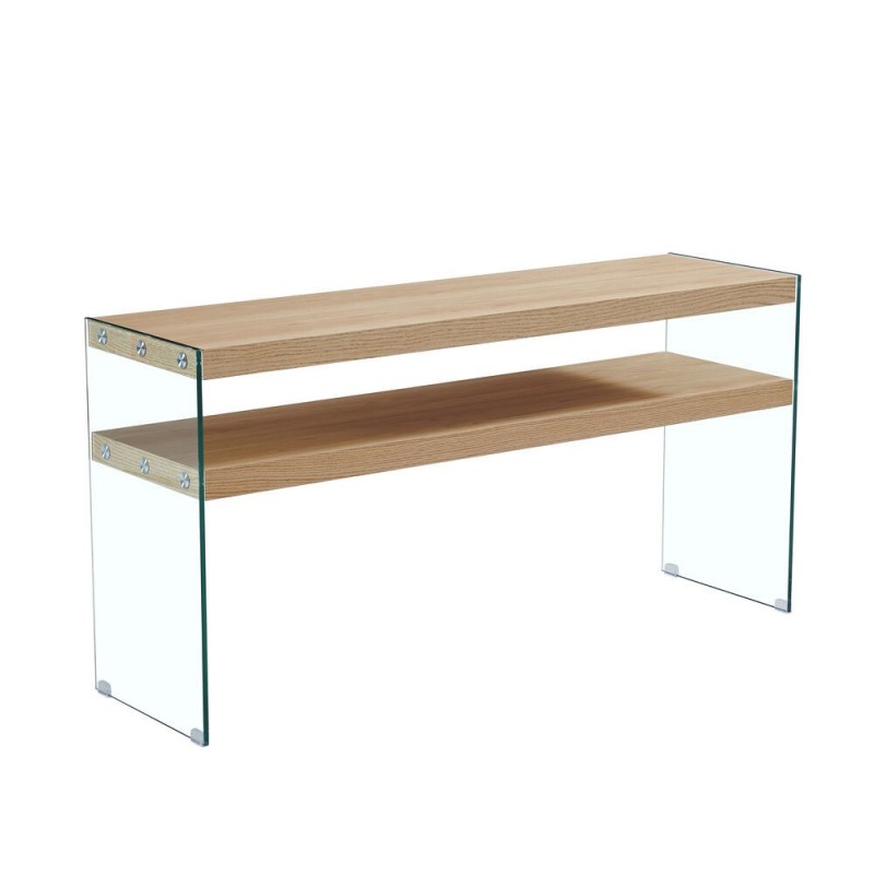 Console DKD Home Decor Verre Transparent MDF Marron Clair Moderne (160 x 45 x 80 cm) - Article for the home at wholesale prices