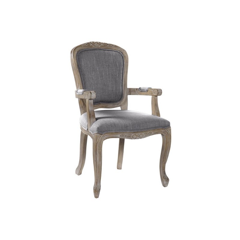 DKD Home Decor Wood Polyester Chair Dark gray (57 x 57 x 94 cm) - Article for the home at wholesale prices