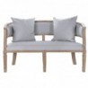 Sofa DKD Home Decor Linen Hevea wood Light grey (122 x 69 x 72 cm) - Article for the home at wholesale prices