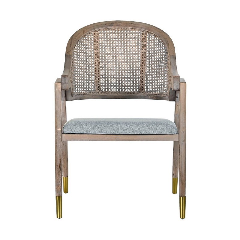 DKD Home Decor Fir Chair Polyester Light gray (59 x 55 x 88 cm) - Article for the home at wholesale prices
