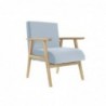 Seat DKD Home Decor Polyester Bleu ciel Wood MDF (61 x 63 x 77 cm) - Article for the home at wholesale prices