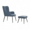 Armchair DKD Home Decor Black Blue Metal (70 x 60 x 84 cm) (2 pcs) - Article for the home at wholesale prices