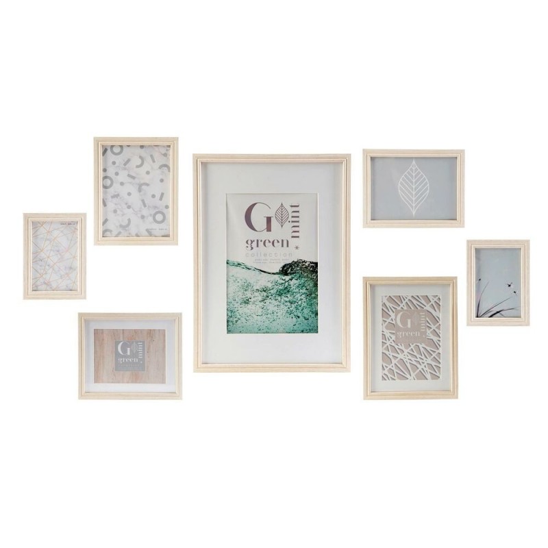 Porte photos mural DKD Home Decor Verre Bois MDF (7 pcs) à prix grossiste - Article pour la maison à prix de gros
