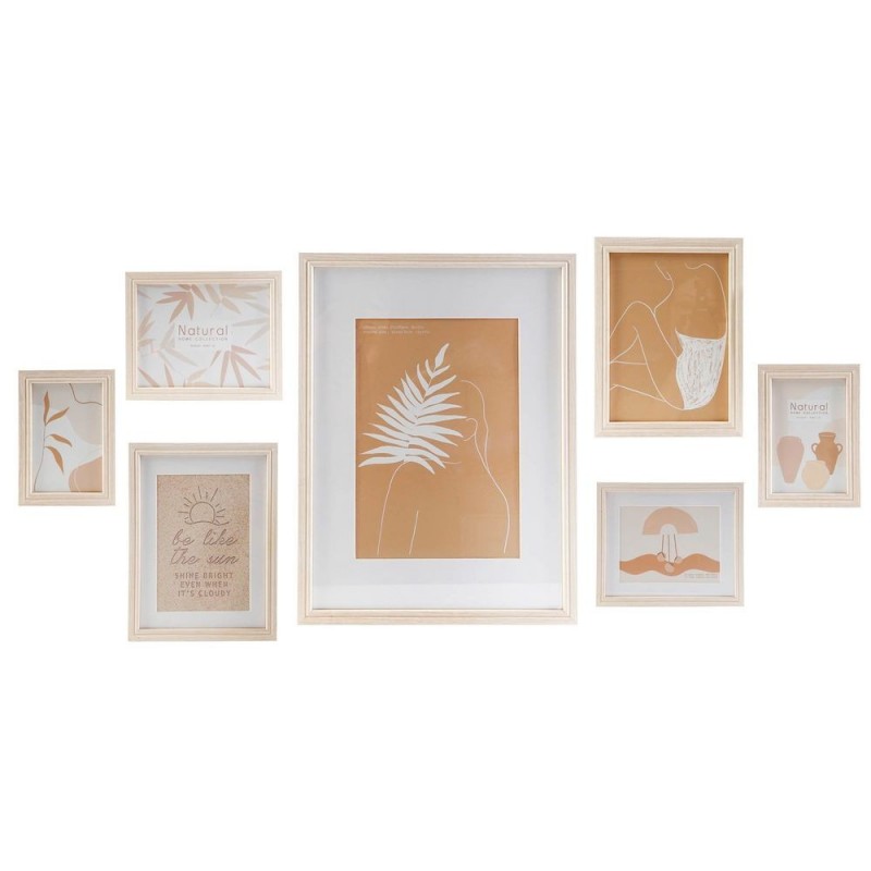 Porte photos mural DKD Home Decor Verre Moderne Bois MDF (7 pcs) à prix de gros - Article pour la maison à prix grossiste
