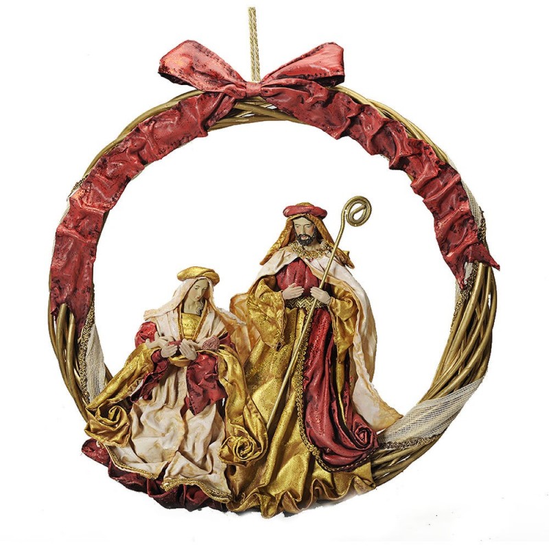 Décorations de Noël DKD Home Decor Rouge Doré (30 x 5 x 30 cm) à prix de gros - Article pour la maison à prix grossiste