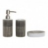 Bath Set DKD Home Decor Brown ABS Sandstone (3 pcs) (6.5 x 6.5 x 17 cm) - Article for the home at wholesale prices