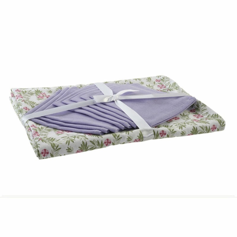 Nappe et serviettes de table DKD Home Decor Coton Blanc Vert (25 x 26 x 0,5 cm) (150 x 250 x 0.5 cm) - Article pour la maison à prix grossiste
