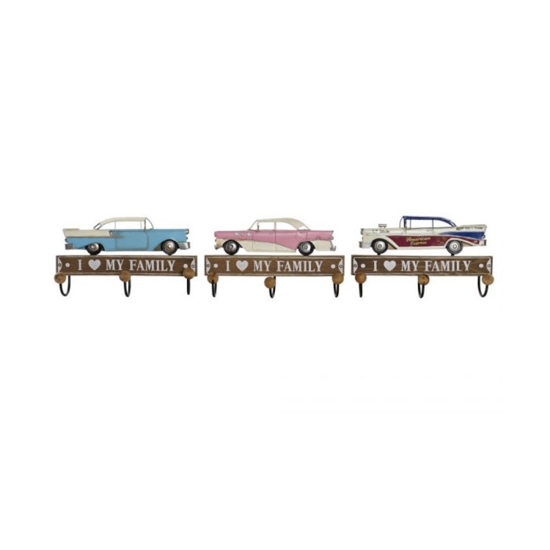 Coat rack DKD Home Decor Vintage Metal Wood MDF (29 x 8 x 17 cm) (3 pcs) - Article for the home at wholesale prices