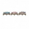 Coat rack DKD Home Decor Vintage Metal Wood MDF (29 x 8 x 17 cm) (3 pcs) - Article for the home at wholesale prices