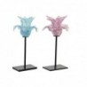 Candleholder DKD Home Decor Metal Glass Flower (12 x 12 x 24 cm) (2 pcs) - Article for the home at wholesale prices
