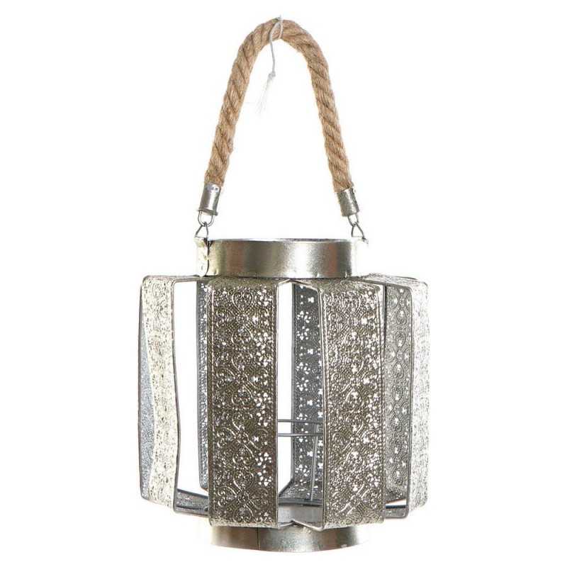 Pot à Bougie DKD Home Decor Argenté Métal Corde (21 x 21 x 22 cm) - Article pour la maison à prix grossiste