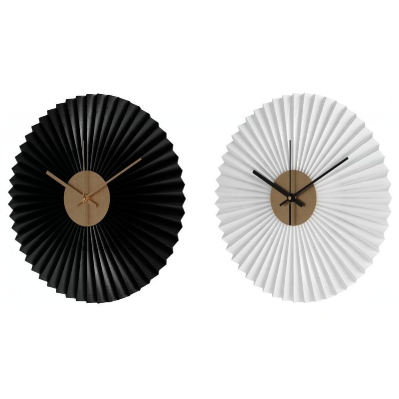 Horloge Murale DKD Home Decor Noir Blanc Fer (30 x 4 x 30 cm) (2 pcs) - Article pour la maison à prix grossiste