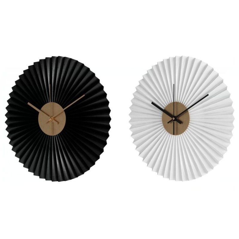 Wall Clock DKD Home Decor Black White Iron (30 x 4 x 30 cm) (2 pcs) - Article for the home at wholesale prices