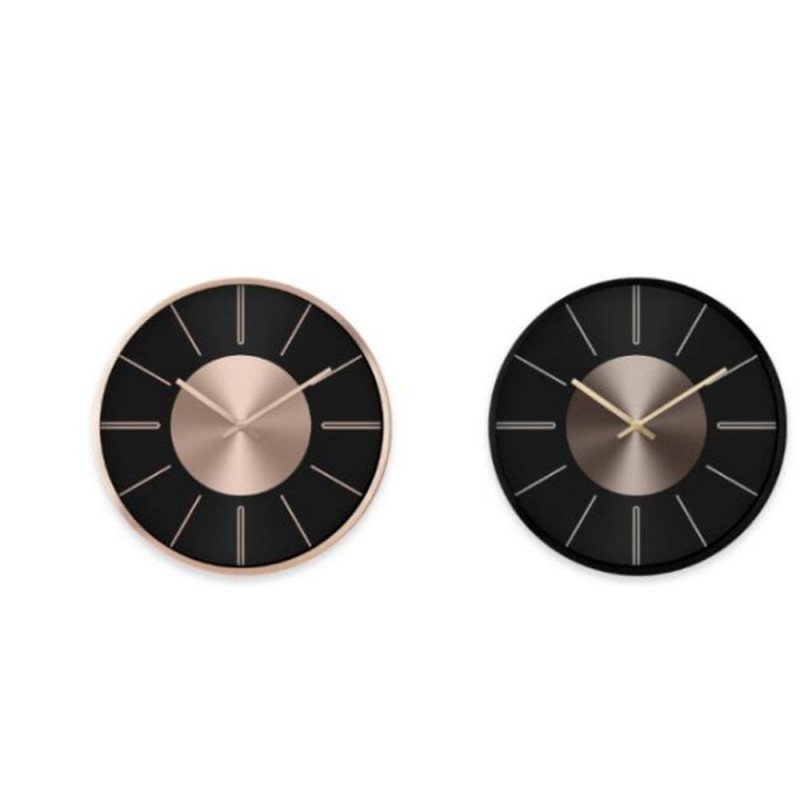 Horloge Murale DKD Home Decor Noir Cuivre Aluminium (30 x 4 x 30 cm) (2 pcs) à prix de gros - Article pour la maison à prix grossiste