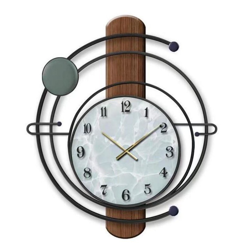 Wall Clock DKD Home Decor Black Iron Wood MDF (60 x 4.5 x 60 cm) - Article for the home at wholesale prices