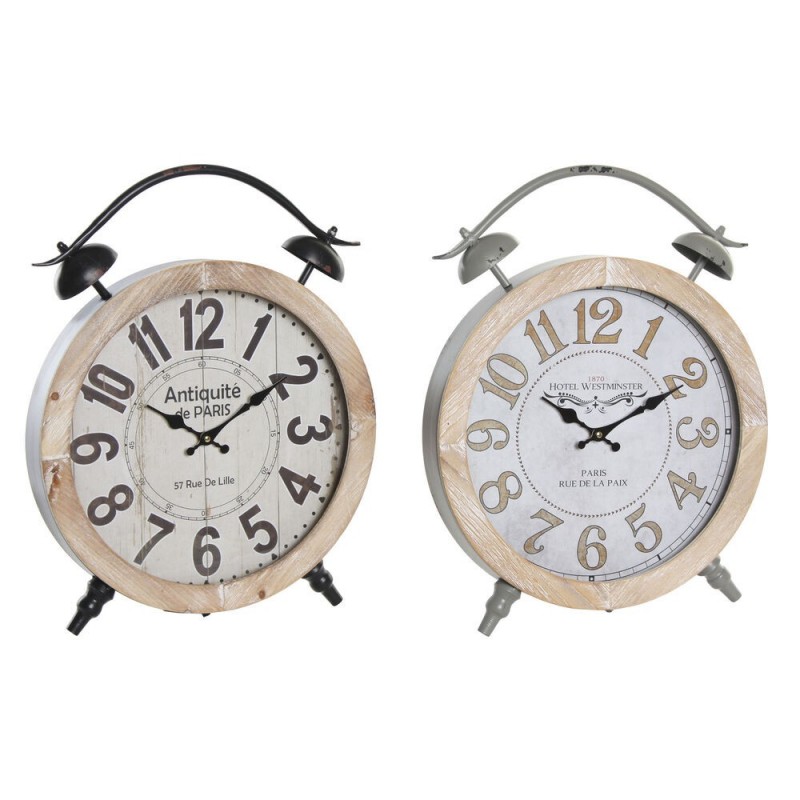 Horloge de table DKD Home Decor Fer Bois MDF (41 x 6.5 x 52.5 cm) (2 pcs) - Article pour la maison à prix de gros