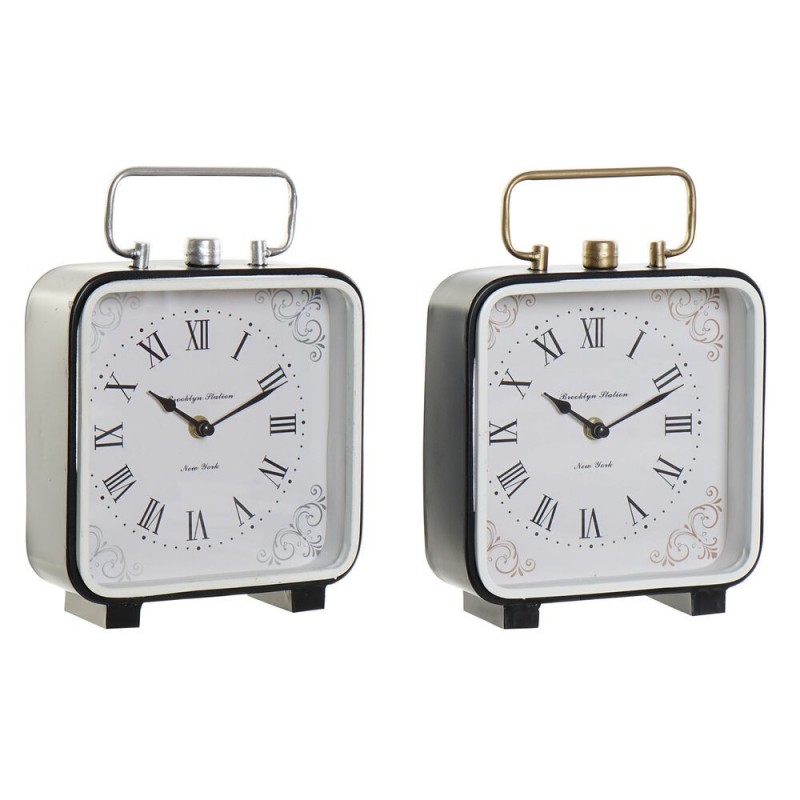 Horloge de table DKD Home Decor Verre Noir Bleu Fer (20 x 7 x 26 cm) (2 pcs) - Article pour la maison à prix de gros