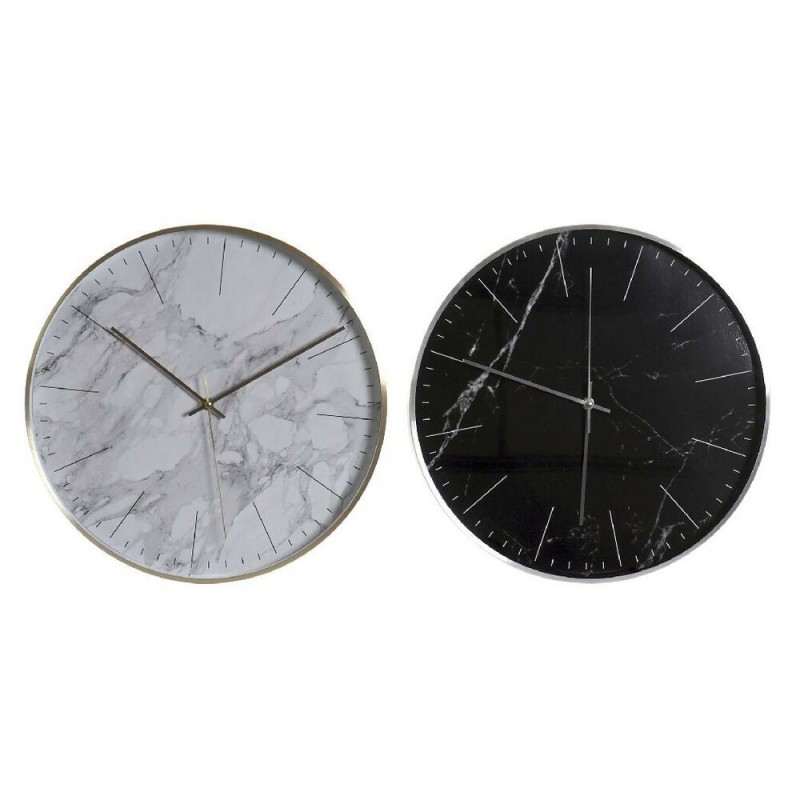 Wall Clock DKD Home Decor Black Aluminium White (40 x 5 x 40 cm) (2 pcs) - Article for the home at wholesale prices