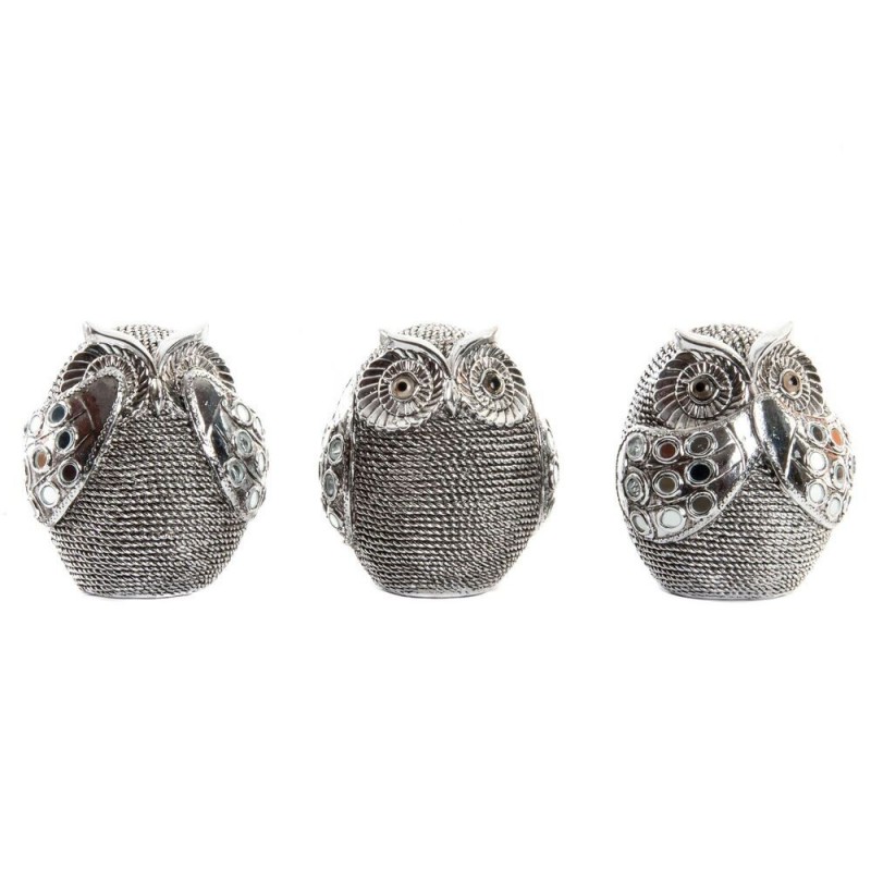 Figurine Décorative DKD Home Decor Hibou Résine (12 x 11 x 14 cm) (3 pcs) - Article pour la maison à prix grossiste