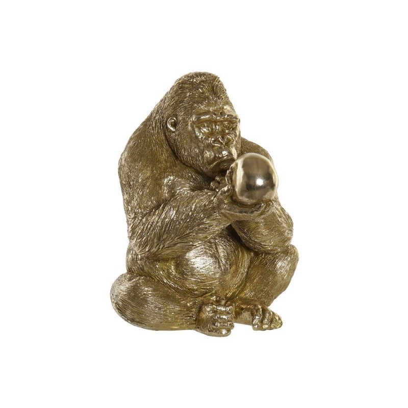 Decorative Figurine DKD Home Decor Golden Resin Gorilla (33 x 33 x 43 cm) - Article for the home at wholesale prices