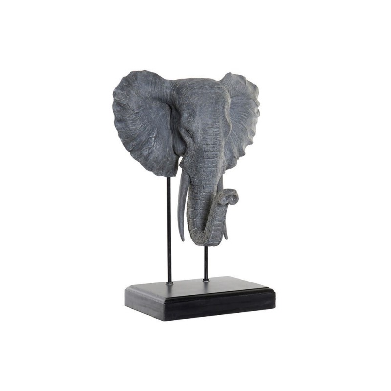 Figurine Décorative DKD Home Decor Eléphant Noir Gris Métal Résine (40 x 28 x 56 cm) - Article pour la maison à prix de gros