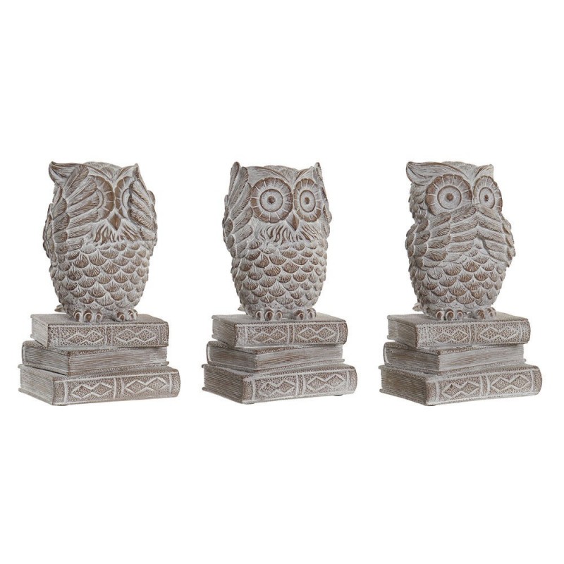 Figurine Décorative DKD Home Decor Résine Hibou (3 pcs) (11 x 11 x 20 cm) - Article pour la maison à prix de gros