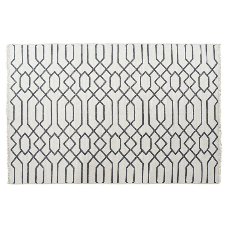 Tapis DKD Home Decor Blanc Gris Polyester Coton (200 x 290 x 1 cm) à prix de gros - tapis à prix grossiste