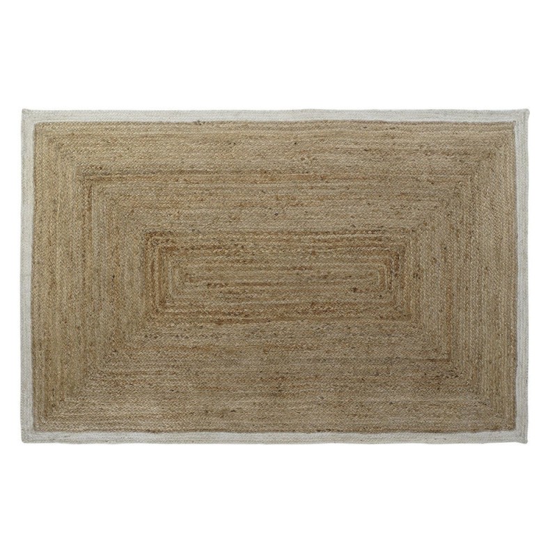 Tapis DKD Home Decor Blanc Jute Coton Marron Clair (120 x 180 x 1 cm) - Article pour la maison à prix grossiste