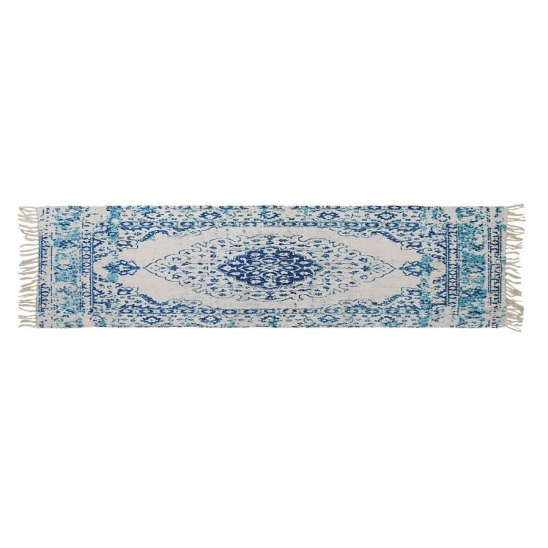 Tapis DKD Home Decor Bleu Coton Chenille (60 x 240 x 1 cm) - Article pour la maison à prix grossiste