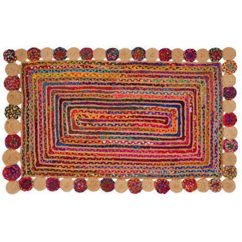 Carpet DKD Home Decor Cotton Multicolor Jute (120 x 180 x 1 cm) - Article for the home at wholesale prices