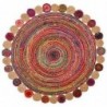 Tapis DKD Home Decor Coton Multicouleur Jute (200 x 200 x 1 cm) - Article pour la maison à prix grossiste
