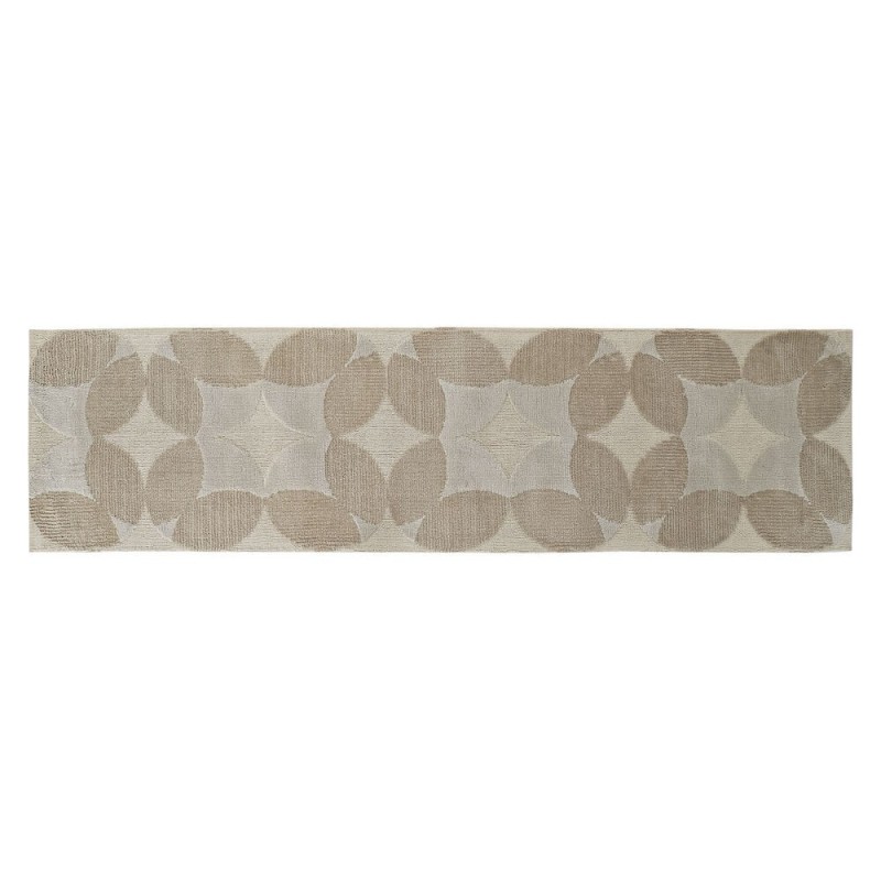 Tapis DKD Home Decor Beige Polyester Cercles (60 x 240 x 0.9 cm) à prix grossiste - tapis à prix de gros