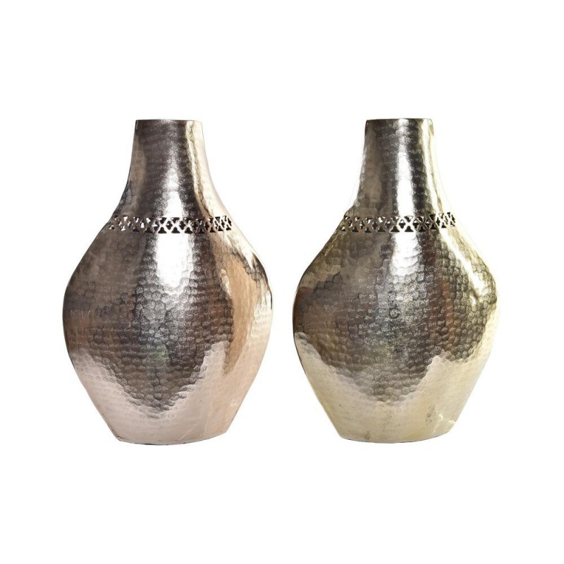 Vase DKD Home Decor Cuivre Doré Aluminium Arabe (28 x 11 x 41 cm) (2 Units) - Article for the home at wholesale prices