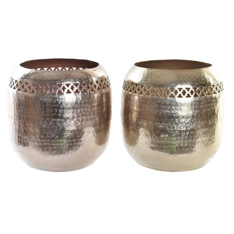 Vase DKD Home Decor Cuivre Doré Aluminium Arabe (24 x 24 x 22 cm) (2 Unités)   - Article pour la maison à prix grossiste