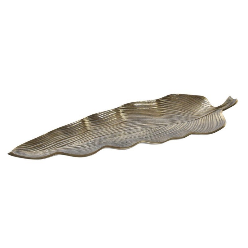 Centerpiece DKD Home Decor Aluminium Gold Plant Leaf (76 x 25 x 5 cm) - Article for the home at wholesale prices