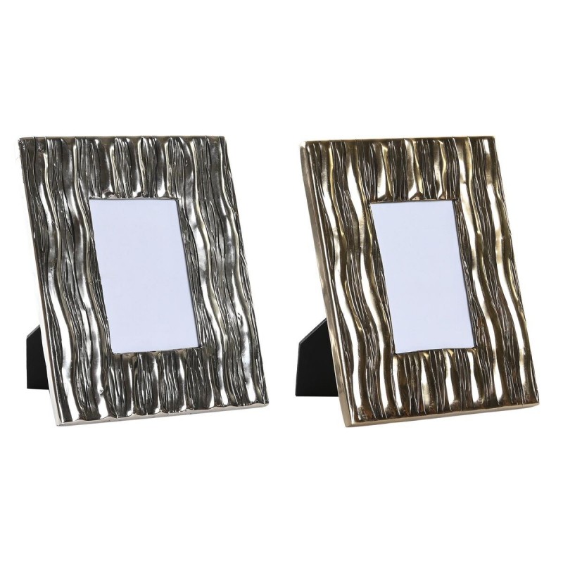 DKD Home Decor Aluminum Glass Photo Frame (2 Units) (21 x 1 x 26 cm) - Article for the home at wholesale prices
