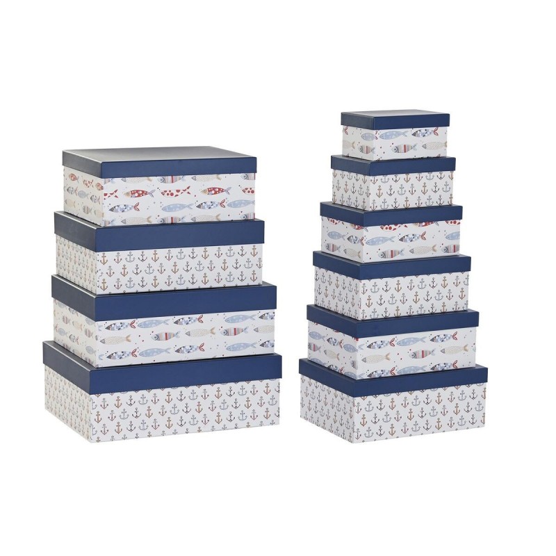 Set of DKD Home Decor Stackable Storage Boxes Marin Carton - Article for the home at wholesale prices