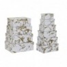 Stackable Storage Box Set DKD Home Decor Gold White Carton - Article for the home at wholesale prices