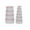 Jeu de Caisses de Rangement Empilables DKD Home Decor Rond Rose Carton - Article pour la maison à prix de gros Jeu de Caisses de Rangement Empilables DKD Home Decor Rond Rose Carton - Article pour la maison à prix de gros