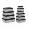 Stackable Storage Box Set DKD Home Decor Black White Carton - Article for the home at wholesale prices
