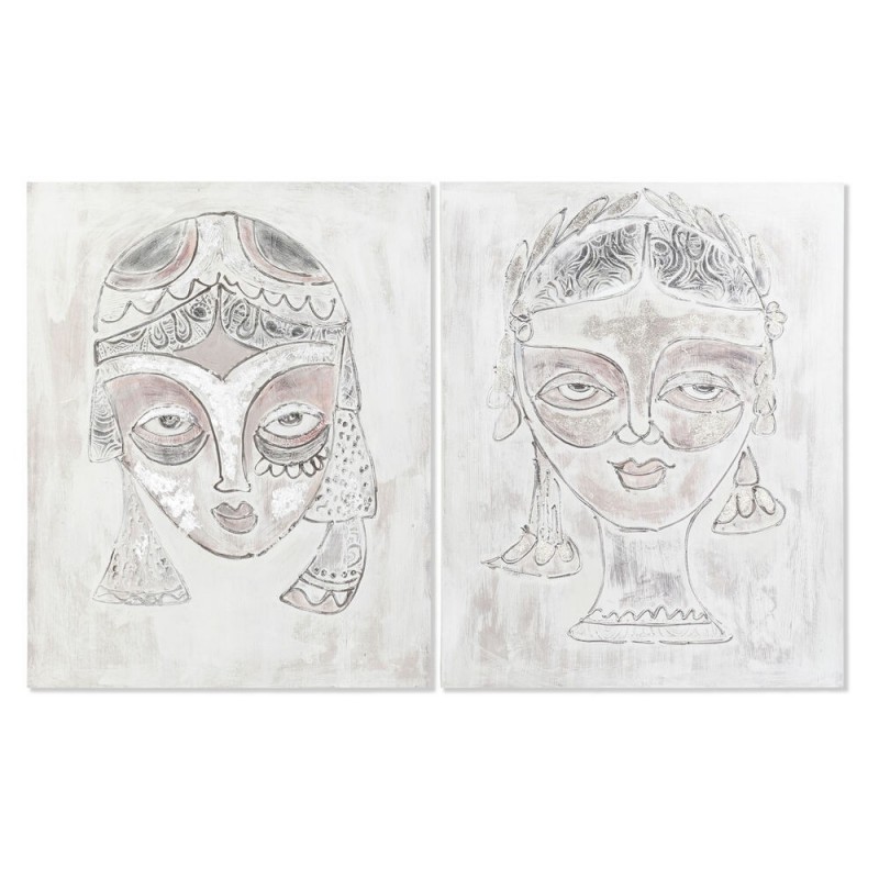 Cadre DKD Home Decor Visage Colonial (80 x 3,7 x 100 cm) (2 Unités) - Article pour la maison à prix grossiste