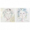 Cadre DKD Home Decor Femme (100 x 3,5 x 100 cm) (2 Unités) - Article pour la maison à prix grossiste