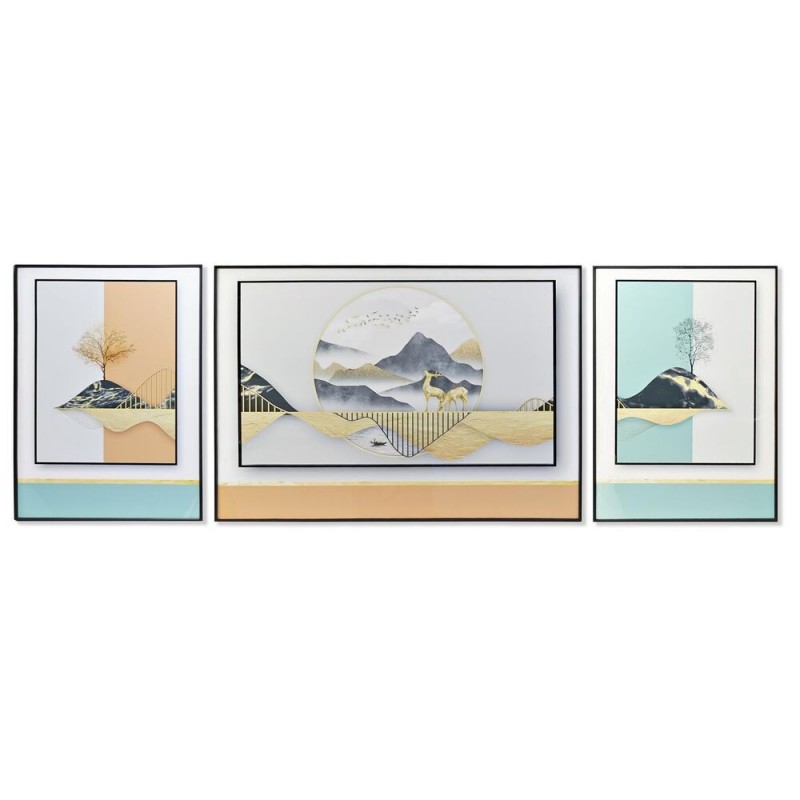 Jeu de 3 tableaux DKD Home Decor Montagne Moderne (200 x 3 x 70 cm) (3 pcs) - Article pour la maison à prix de gros