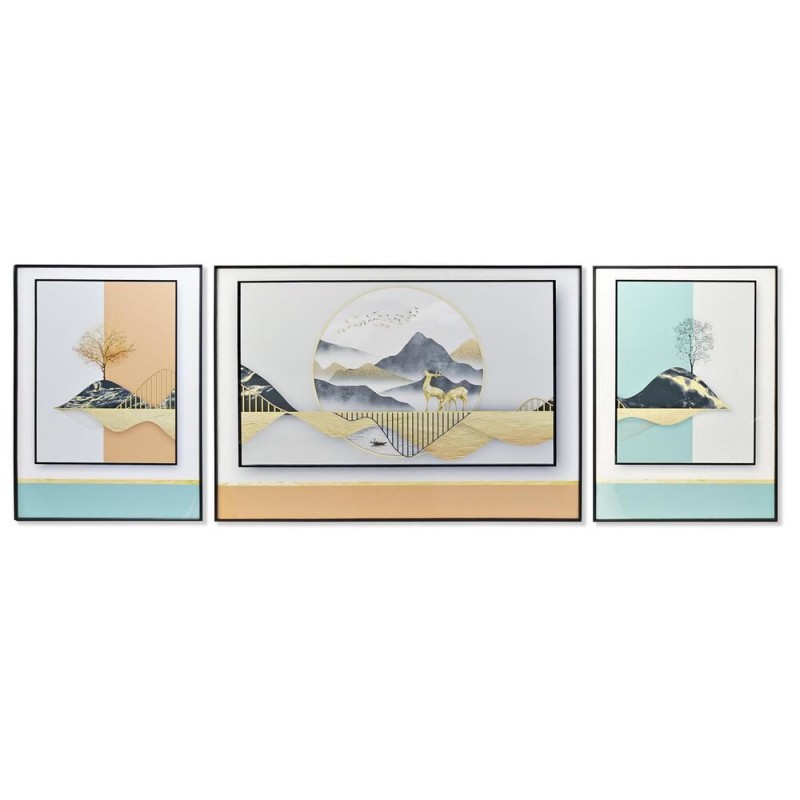 Jeu de 3 tableaux DKD Home Decor Montagne Moderne (200 x 3 x 70 cm) (3 pcs) à prix grossiste - Article pour la maison à prix de gros