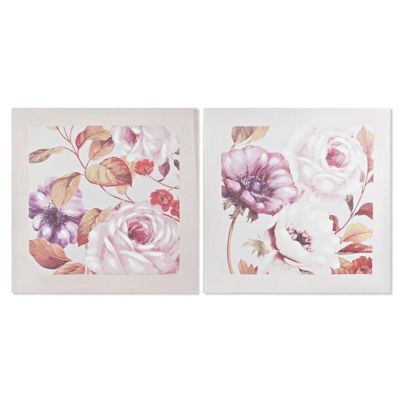 Cadre DKD Home Decor Roses (2 Unités) (70 x 3 x 70 cm) - Article pour la maison à prix de gros