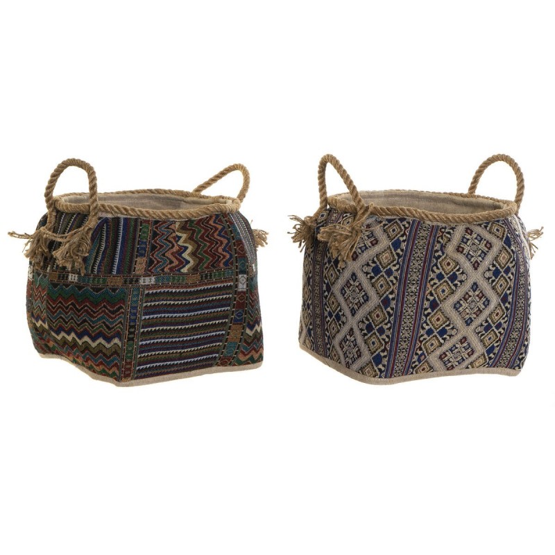 Panier DKD Home Decor Coton Fibre naturelle (30 x 30 x 30 cm) (2 Unités) - Article pour la maison à prix grossiste