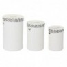 Laundry basket DKD Home Decor White Lot Polyester Bamboo (38 x 38 x 60 cm) (3 Pieces) - Article for the home at wholesale prices