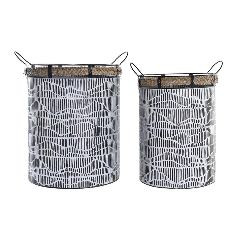 Set de basket DKD Home Decor Corde Fer (52 x 42 x 58 cm) - Article pour la maison à prix grossiste
