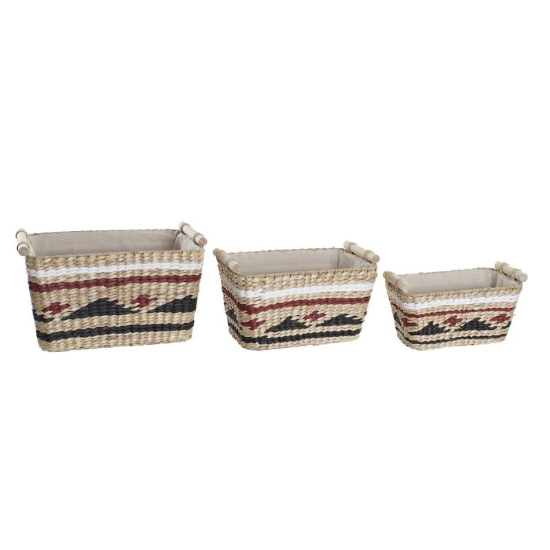 Set de basket DKD Home Decor Polyester Colonial Fibre (39 x 27 x 24 cm) à prix grossiste - Article pour la maison à prix de gros